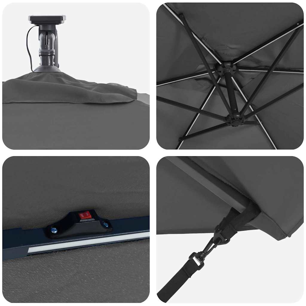 Cantilever Banana Parasol Anthracite 294 x 200 x 254 cm