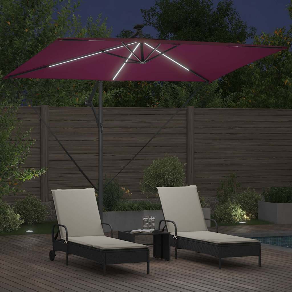 Cantilever Banana Parasol Bordeaux red 294 x 200 x 254 cm