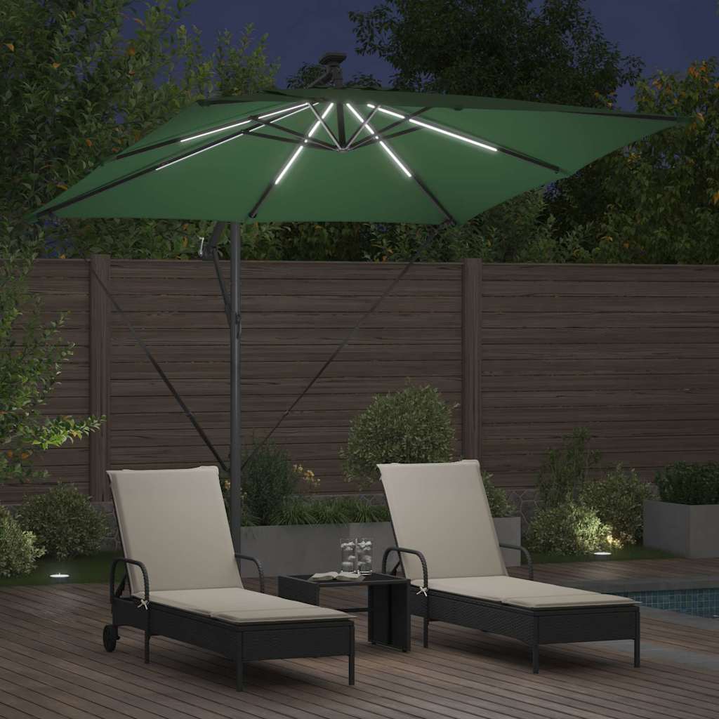 Cantilever Banana Parasol Green 249 x 249 x 250 cm