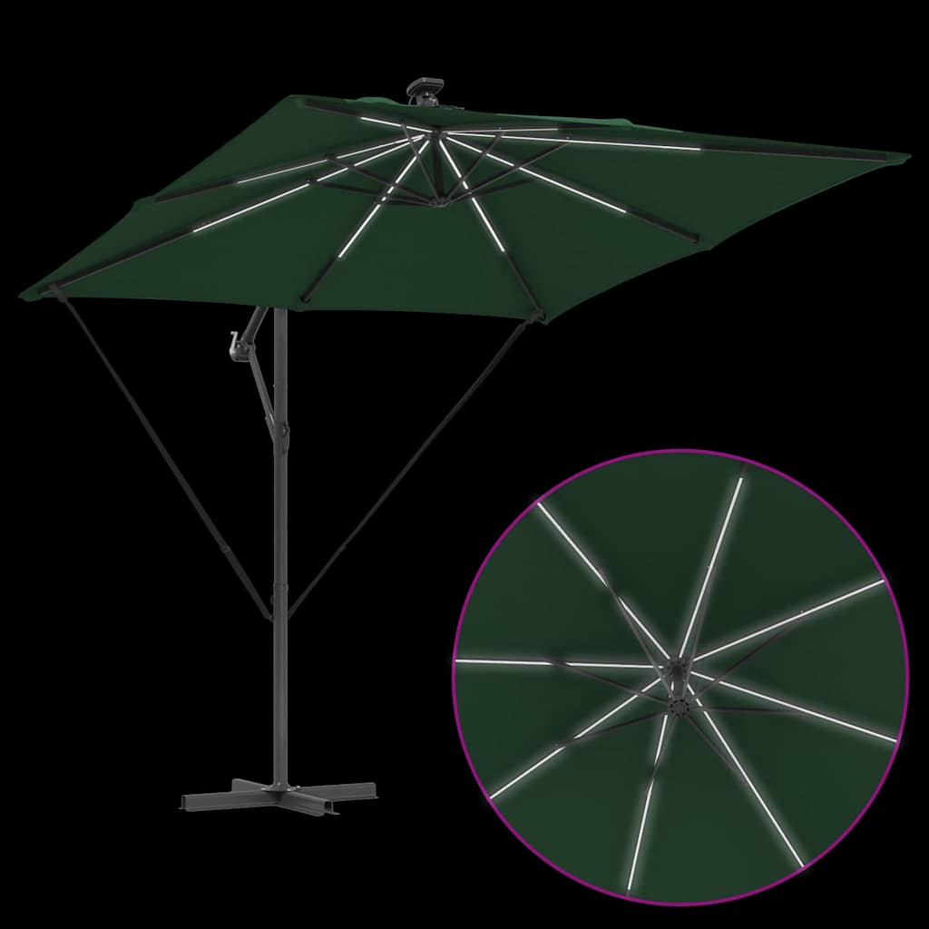 Cantilever Banana Parasol Green 249 x 249 x 250 cm