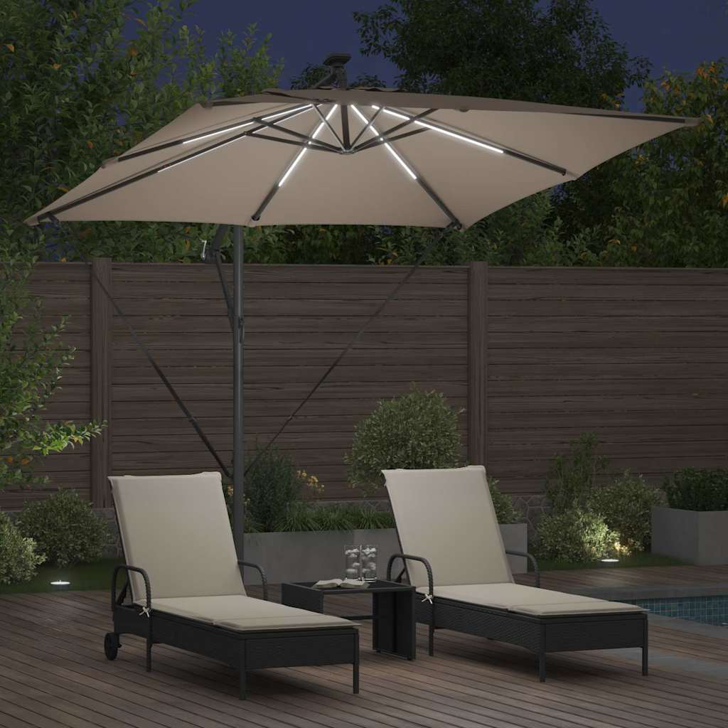 Cantilever Banana Parasol Taupe 249 x 249 x 250 cm