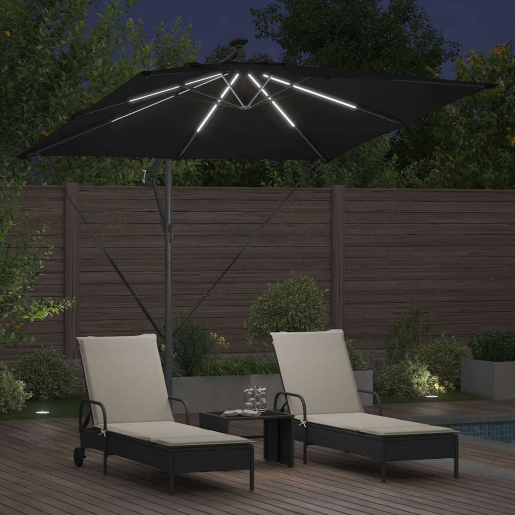 Cantilever Banana Parasol Black 249 x 249 x 250 cm