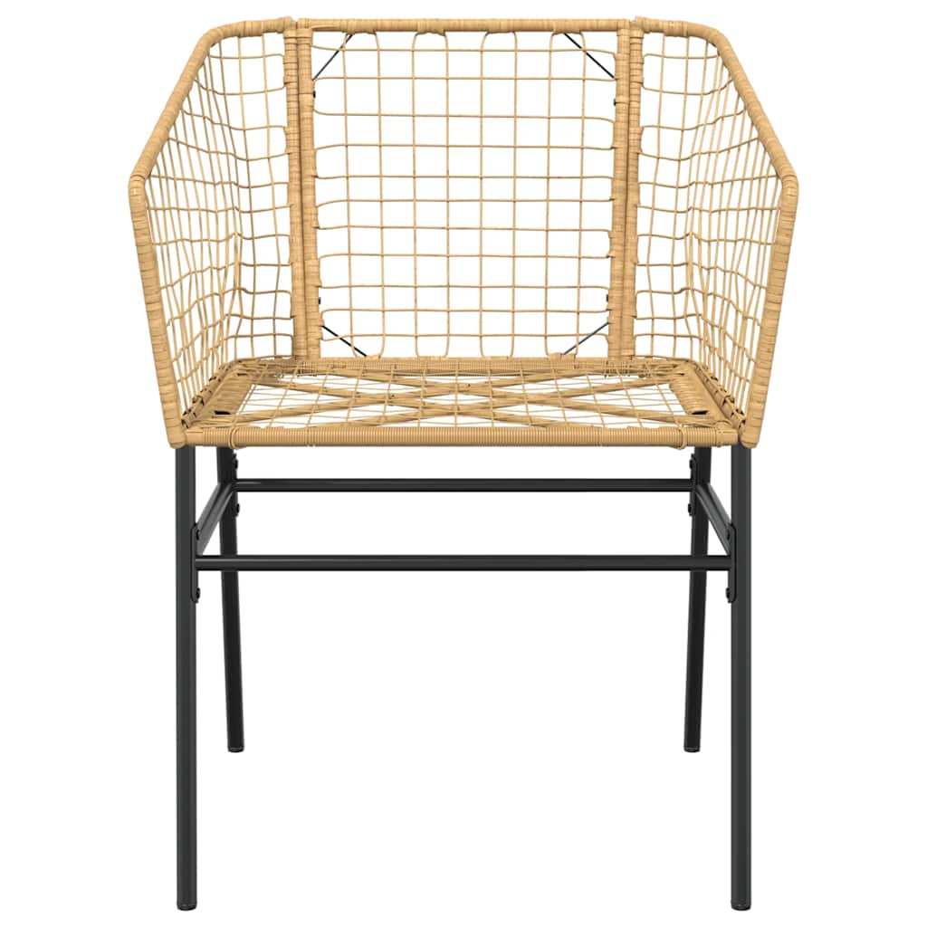 3 Piece Garden Dining Set Brown Poly Rattan Glass