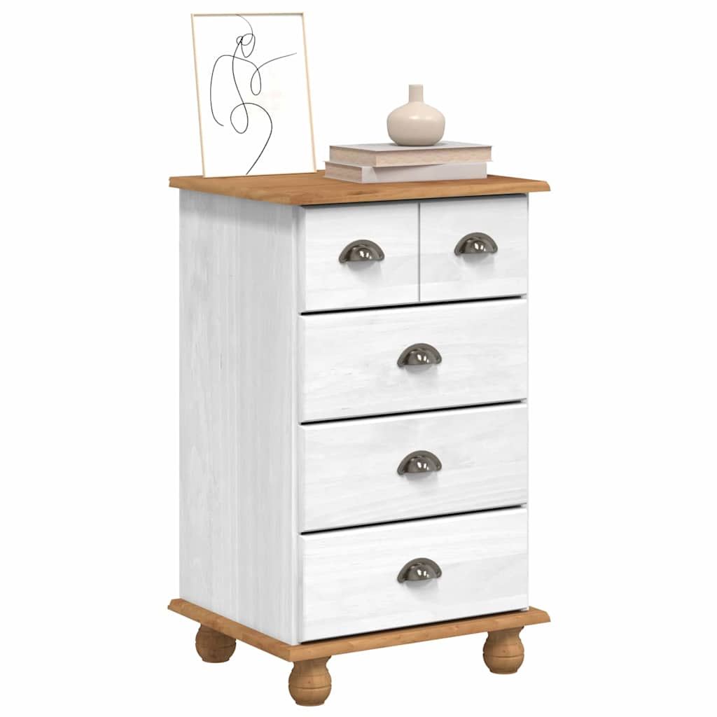 Chest of Drawer ASKIM White 45.8 x 40 x 79 cm Solid Pine wood