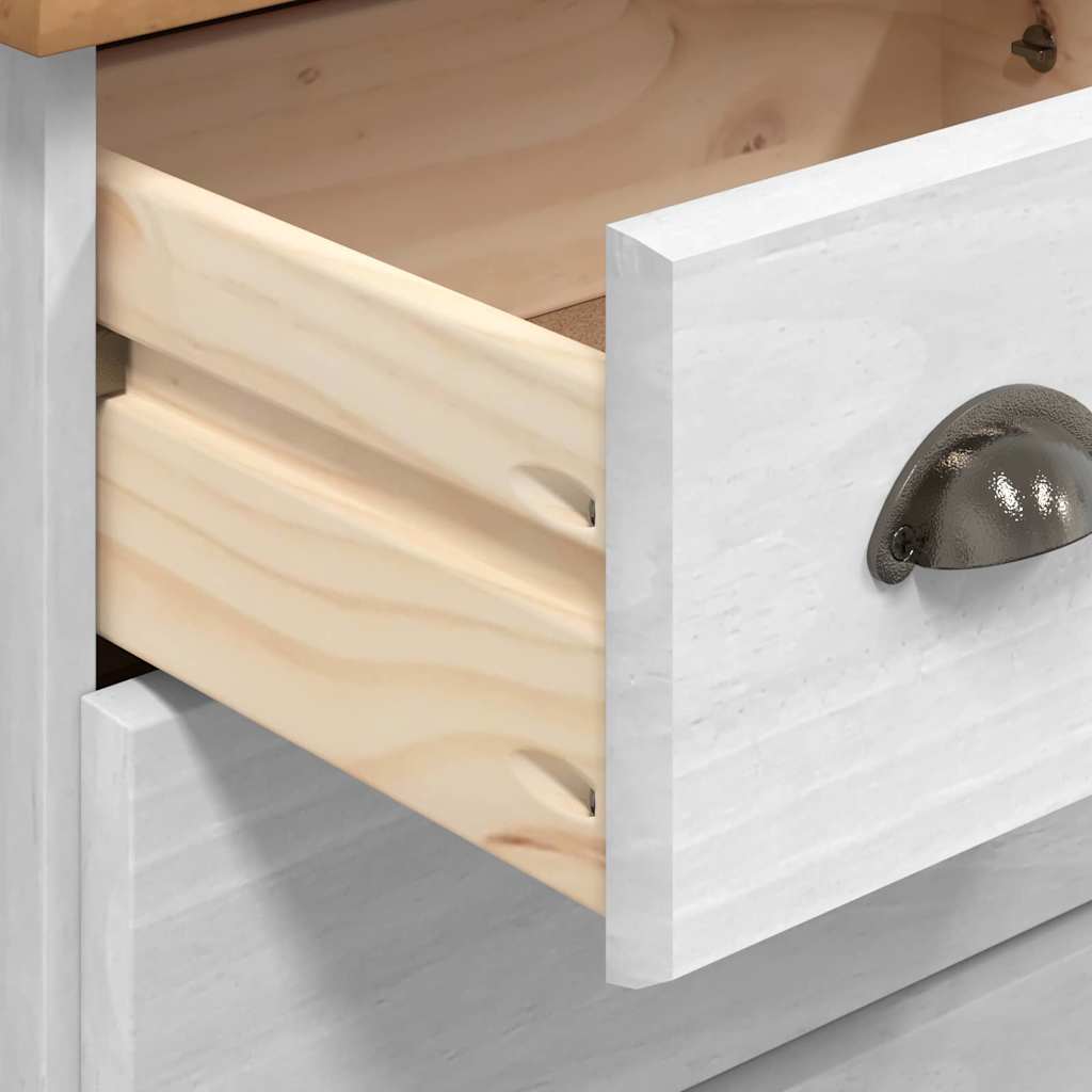 Chest of Drawer ASKIM White 91 x 40 x 79 cm Solid Pine wood