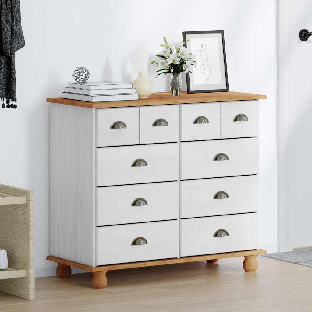 Chest of Drawer ASKIM White 91 x 40 x 79 cm Solid Pine wood