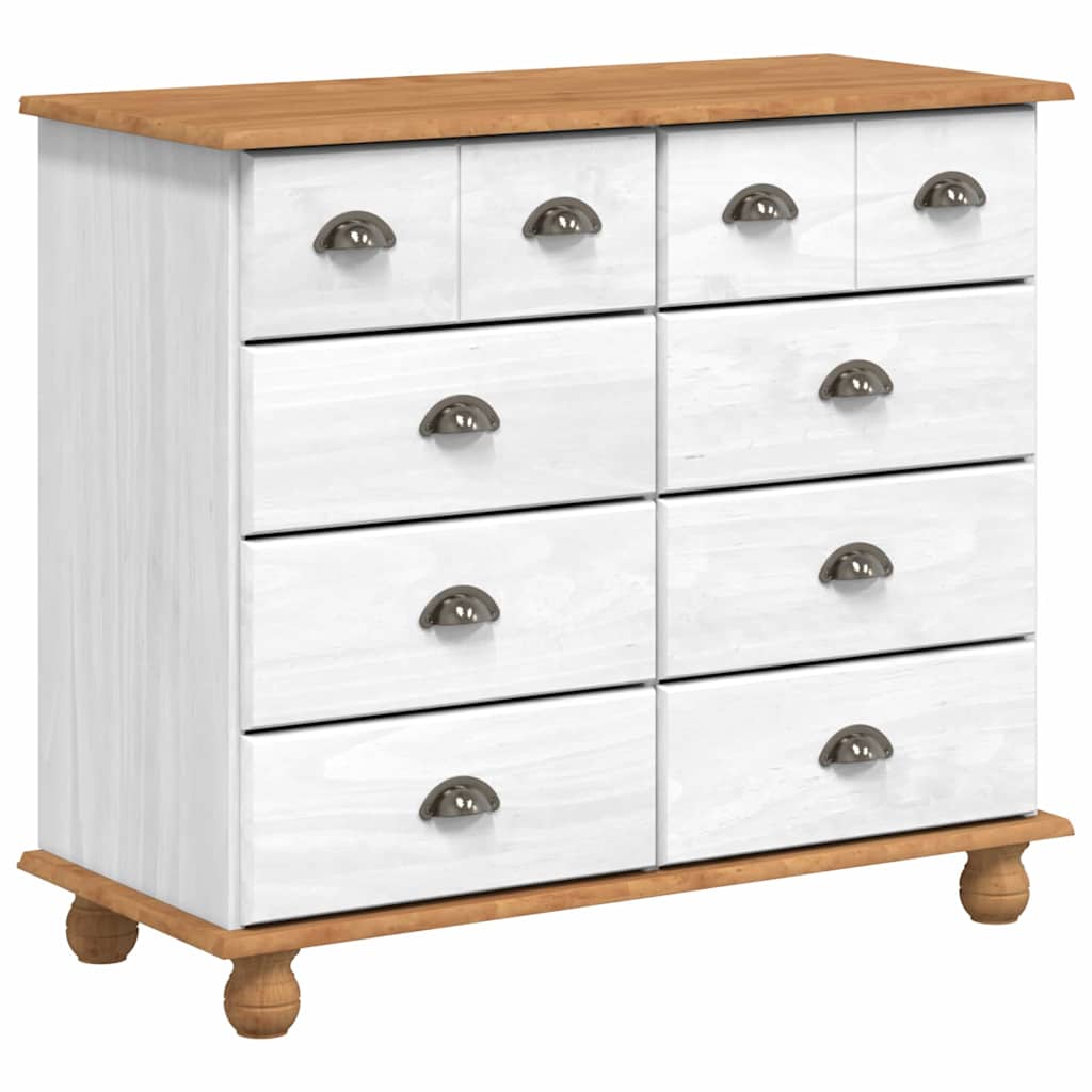 Chest of Drawer ASKIM White 91 x 40 x 79 cm Solid Pine wood