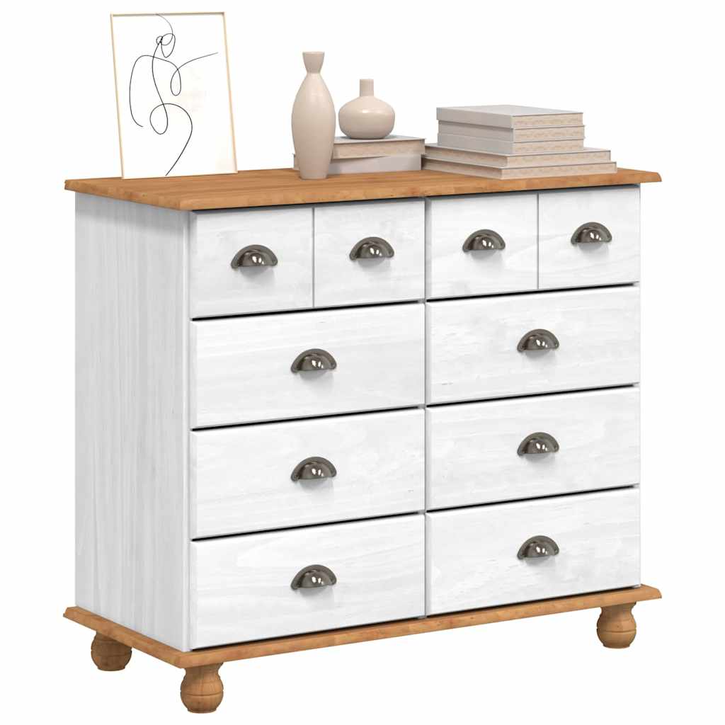 Chest of Drawer ASKIM White 91 x 40 x 79 cm Solid Pine wood