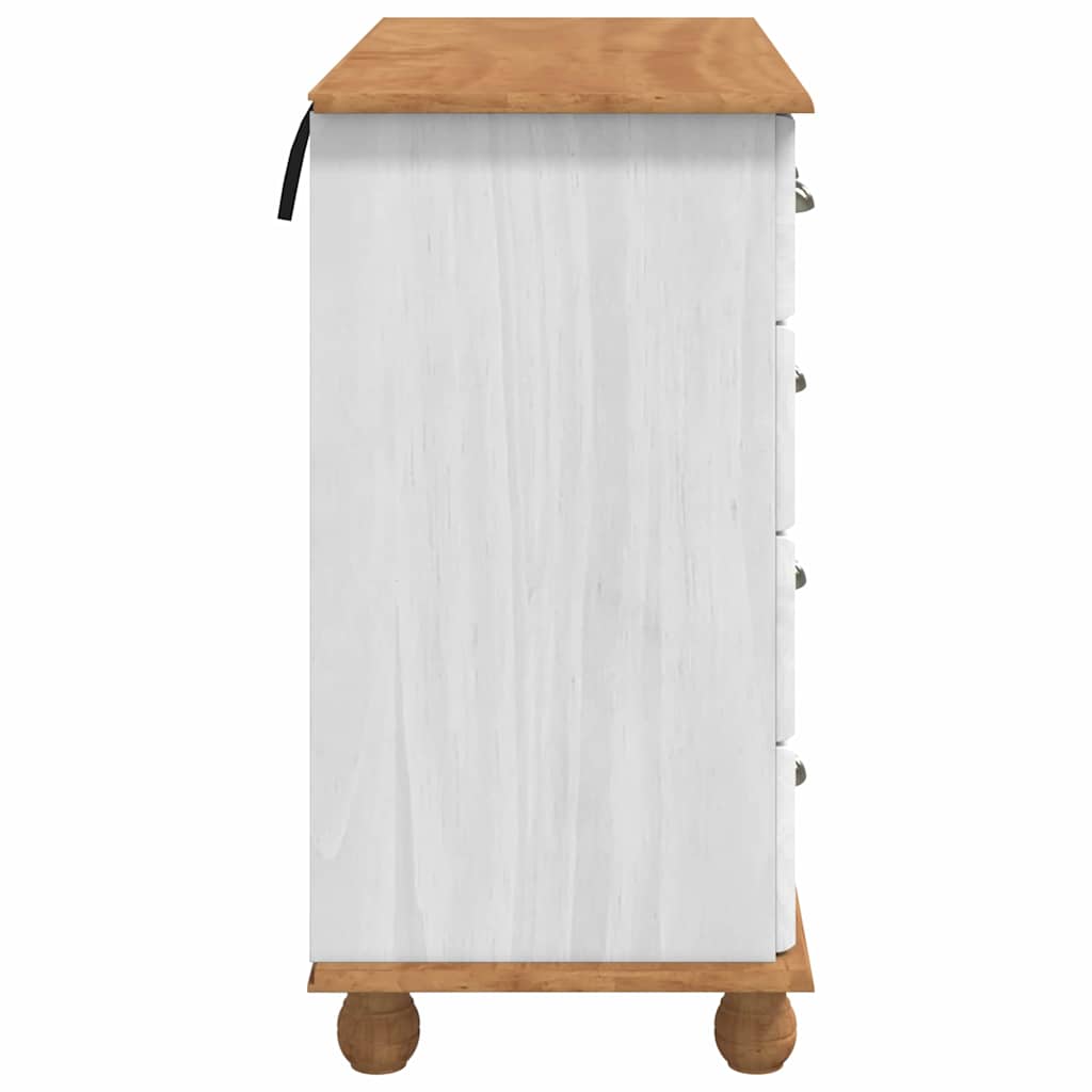 Chest of Drawer ASKIM White 91 x 40 x 79 cm Solid Pine wood