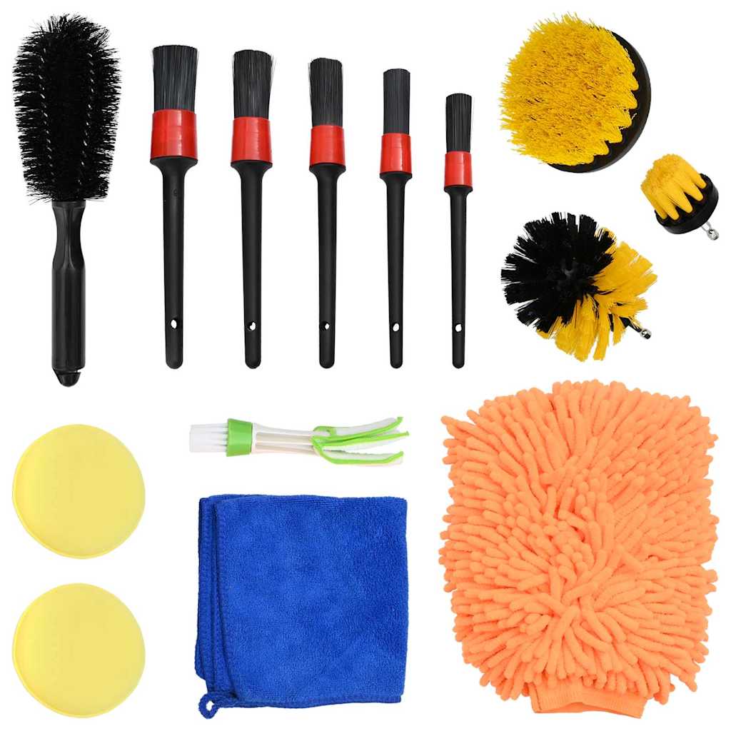 Car Cleaning Brush Set 14 pcs 14 pcs Multi Color