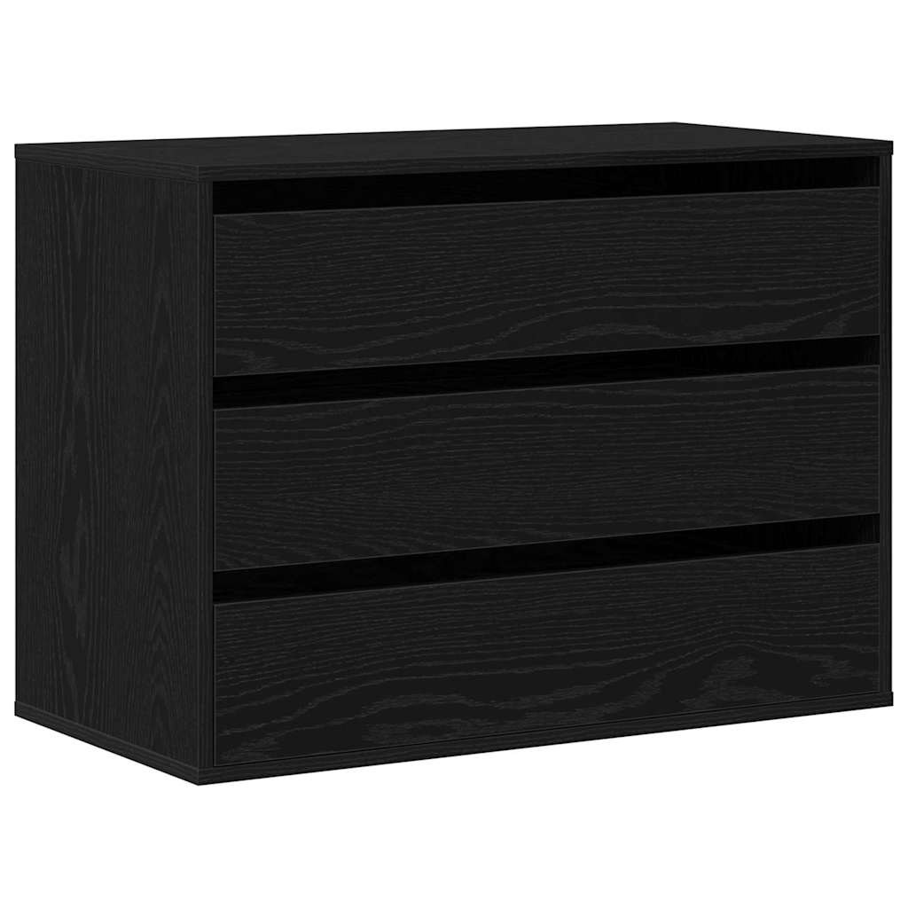 Chest of Drawers Black oak 80 x 41 x 58 cm Engineered wood