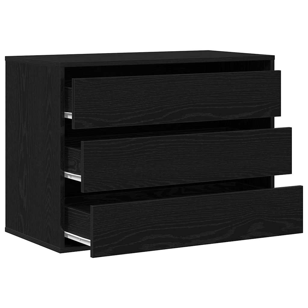 Chest of Drawers Black oak 80 x 41 x 58 cm Engineered wood