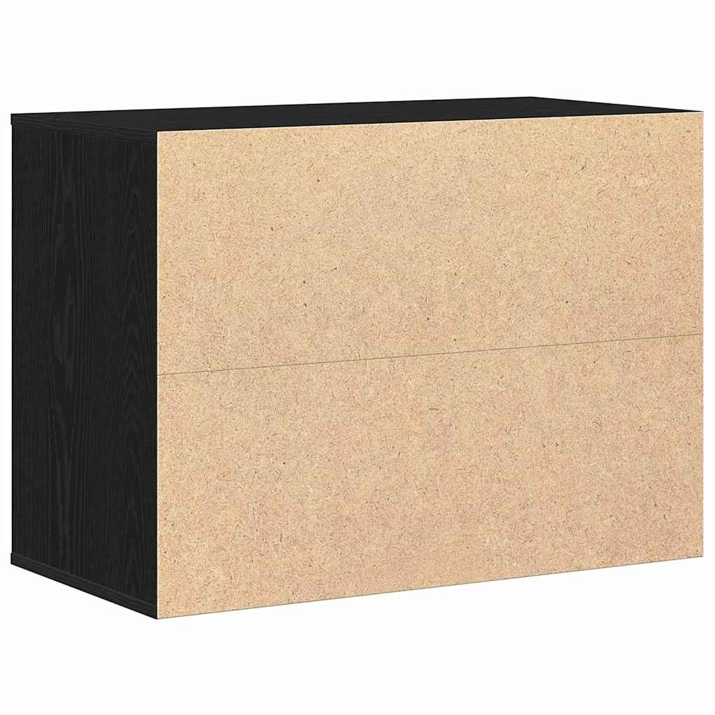 Chest of Drawers Black oak 80 x 41 x 58 cm Engineered wood