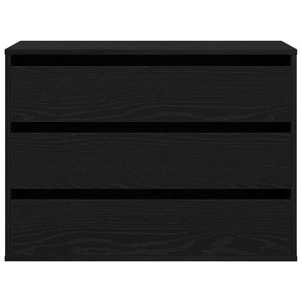 Chest of Drawers Black oak 80 x 41 x 58 cm Engineered wood