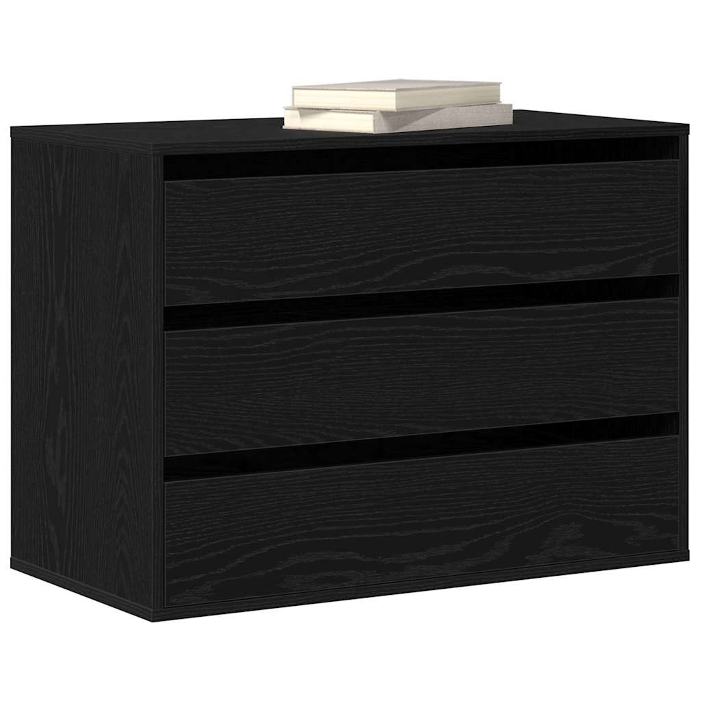 Chest of Drawers Black oak 80 x 41 x 58 cm Engineered wood