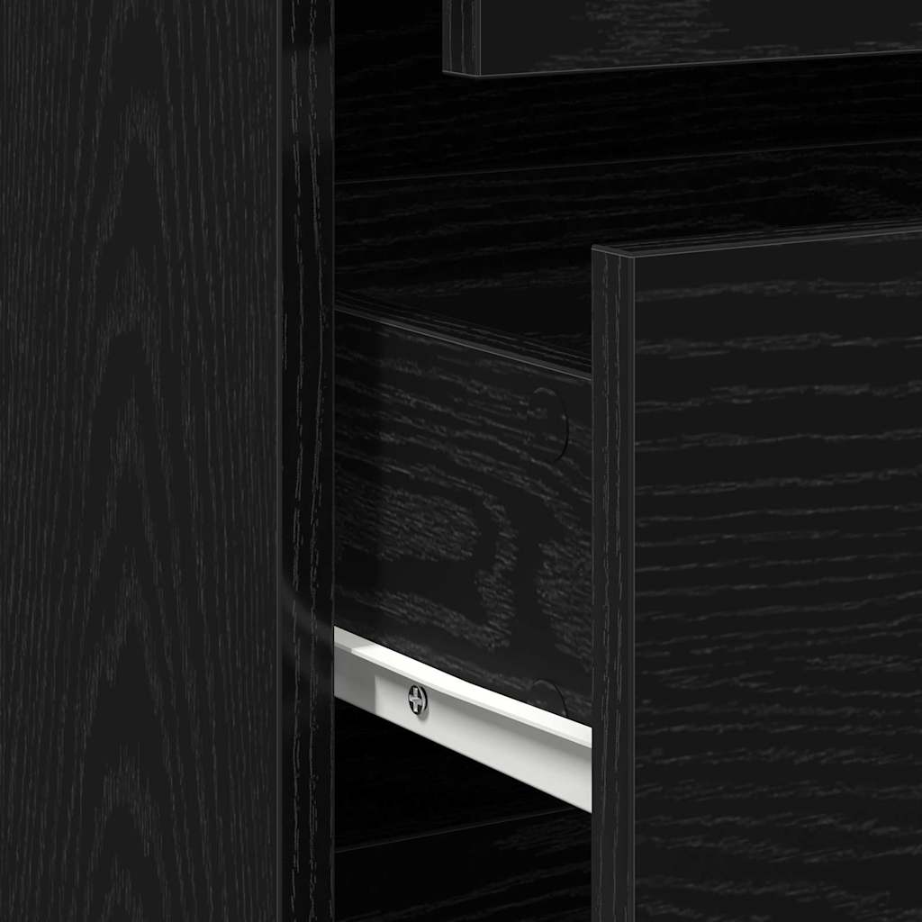 Chest of Drawers Black oak 60 x 41 x 76 cm Engineered wood