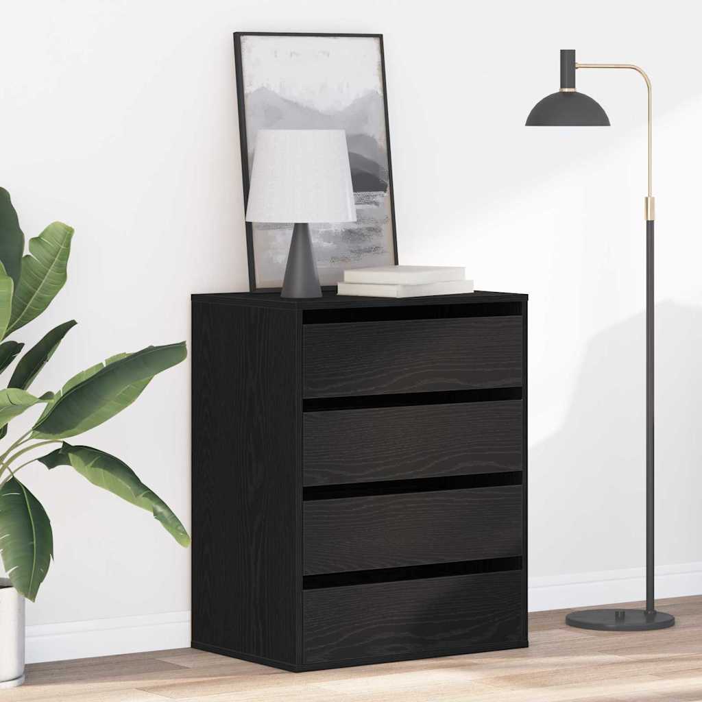 Chest of Drawers Black oak 60 x 41 x 76 cm Engineered wood