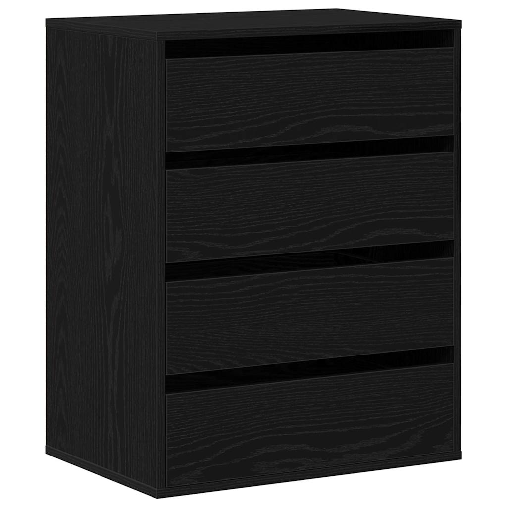 Chest of Drawers Black oak 60 x 41 x 76 cm Engineered wood