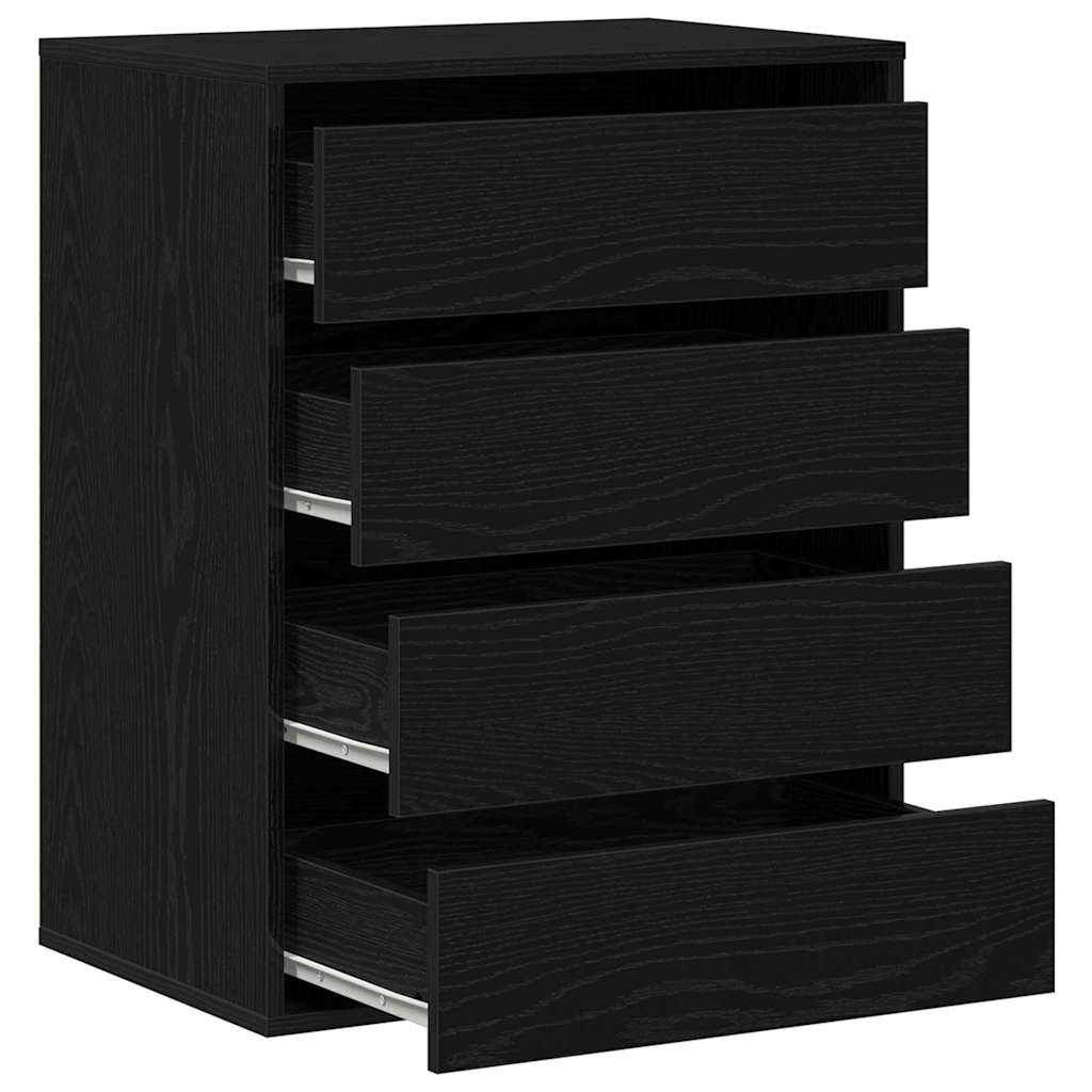 Chest of Drawers Black oak 60 x 41 x 76 cm Engineered wood