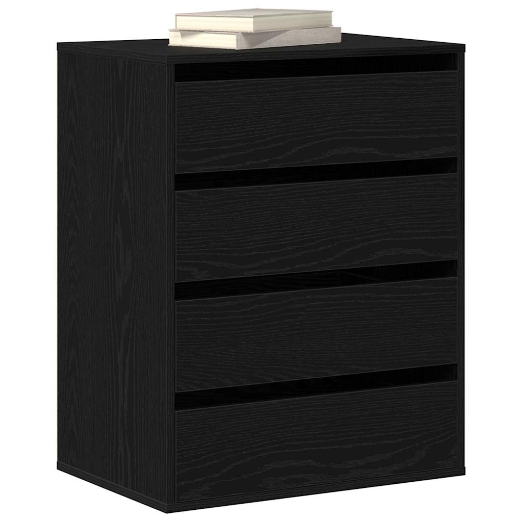 Chest of Drawers Black oak 60 x 41 x 76 cm Engineered wood