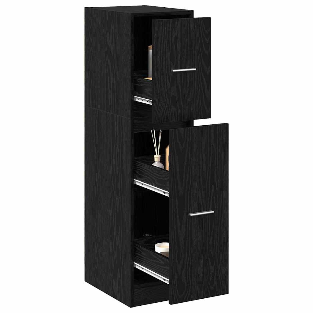 Apothecary Cabinet Black oak 30 x 41 x 118 cm Engineered wood