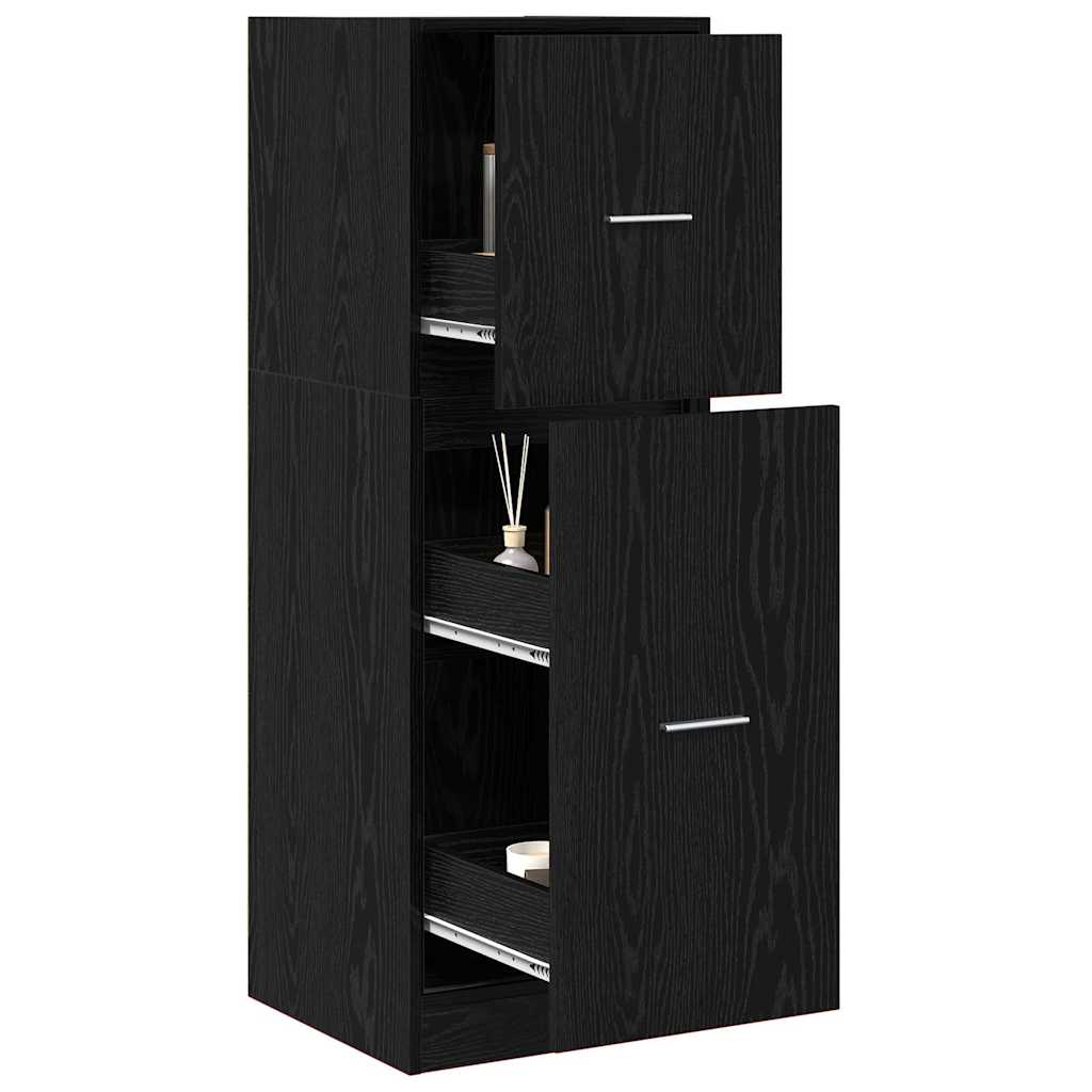 Apothecary Cabinet Black oak 40 x 41 x 118 cm Engineered wood