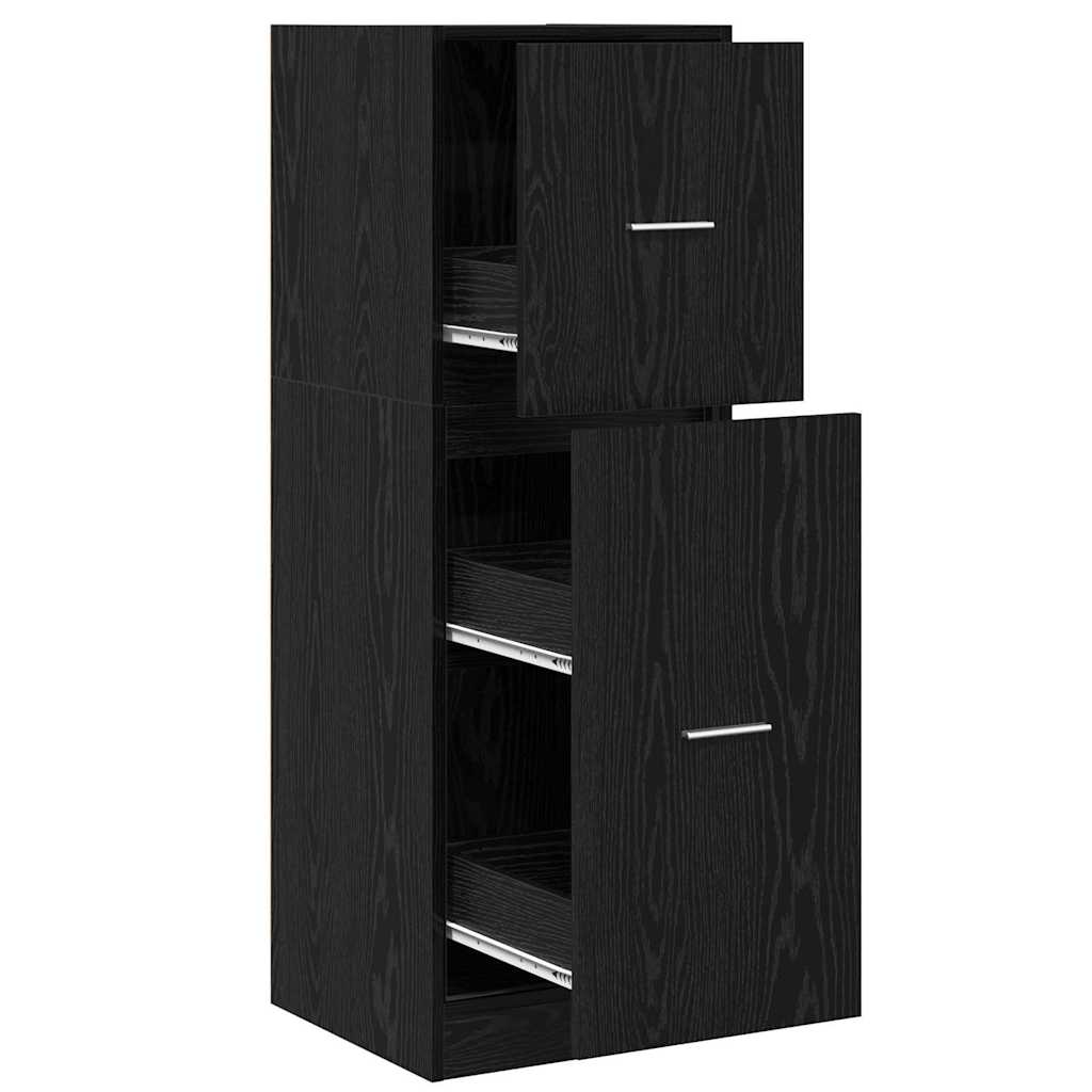 Apothecary Cabinet Black oak 40 x 41 x 118 cm Engineered wood