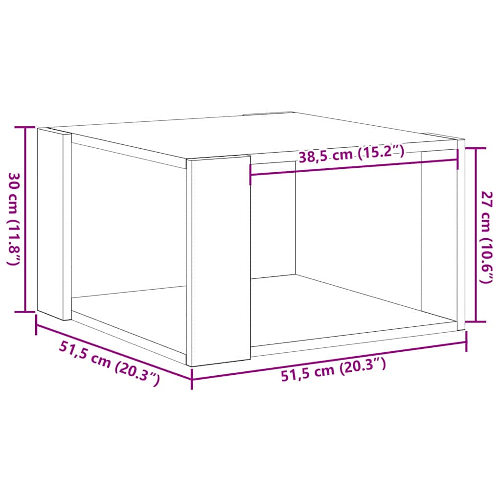 Coffee Table Old wood 51.5 x 51.5 x 30 cm Engineered wood