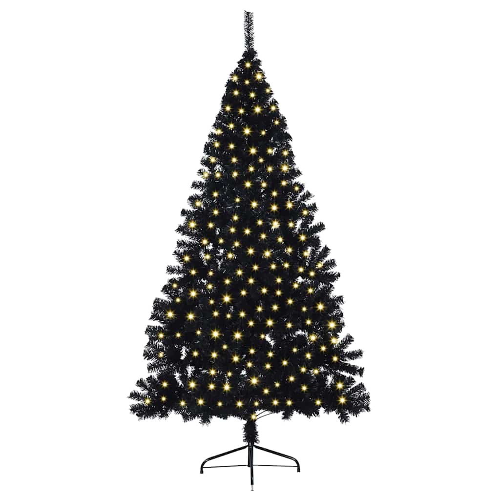Christmas Tree with Decorative String Lights Black 240 cm