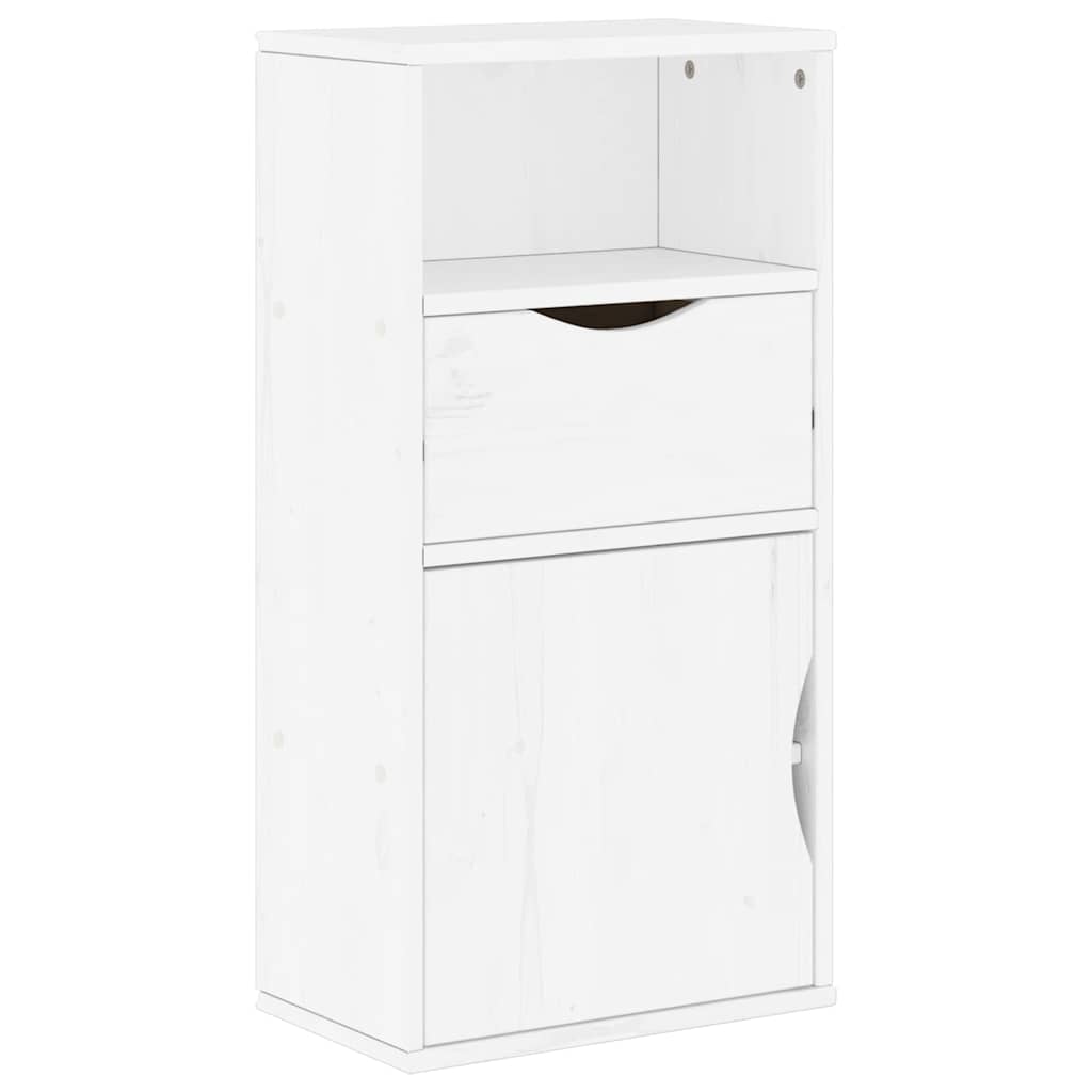 4 Piece TV Units with Storage ODDA White Solid Wood Pine