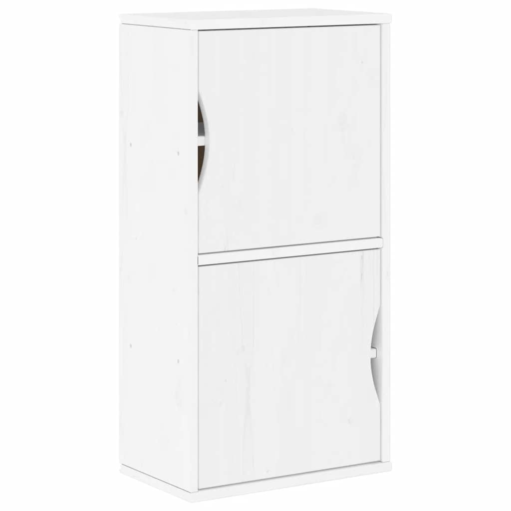 5 Piece TV Units with Storage ODDA White Solid Wood Pine