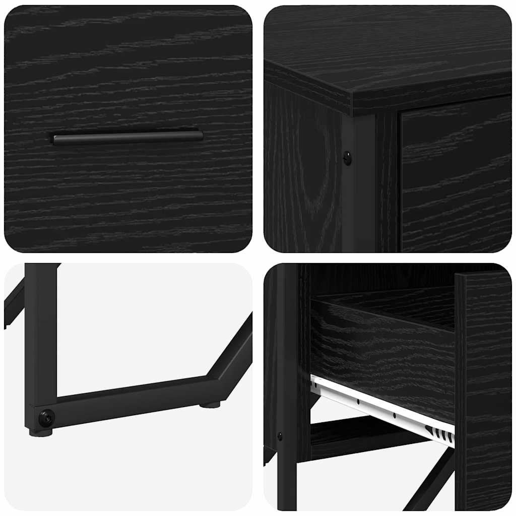 Chest of Drawers Black oak 91 x 35.5 x 74.5 cm Engineered wood