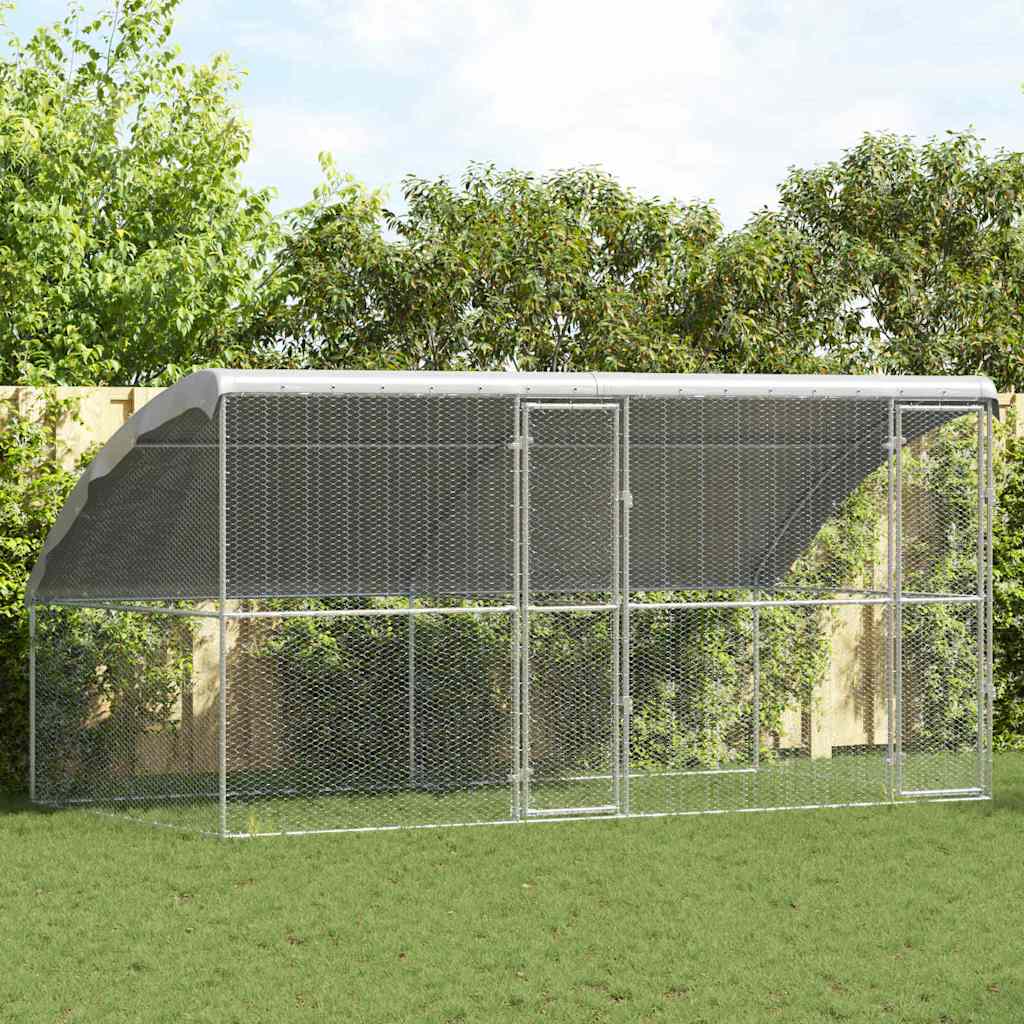 Chicken Cage Silver 400 x 200 x 198.5 cm Galvanised steel