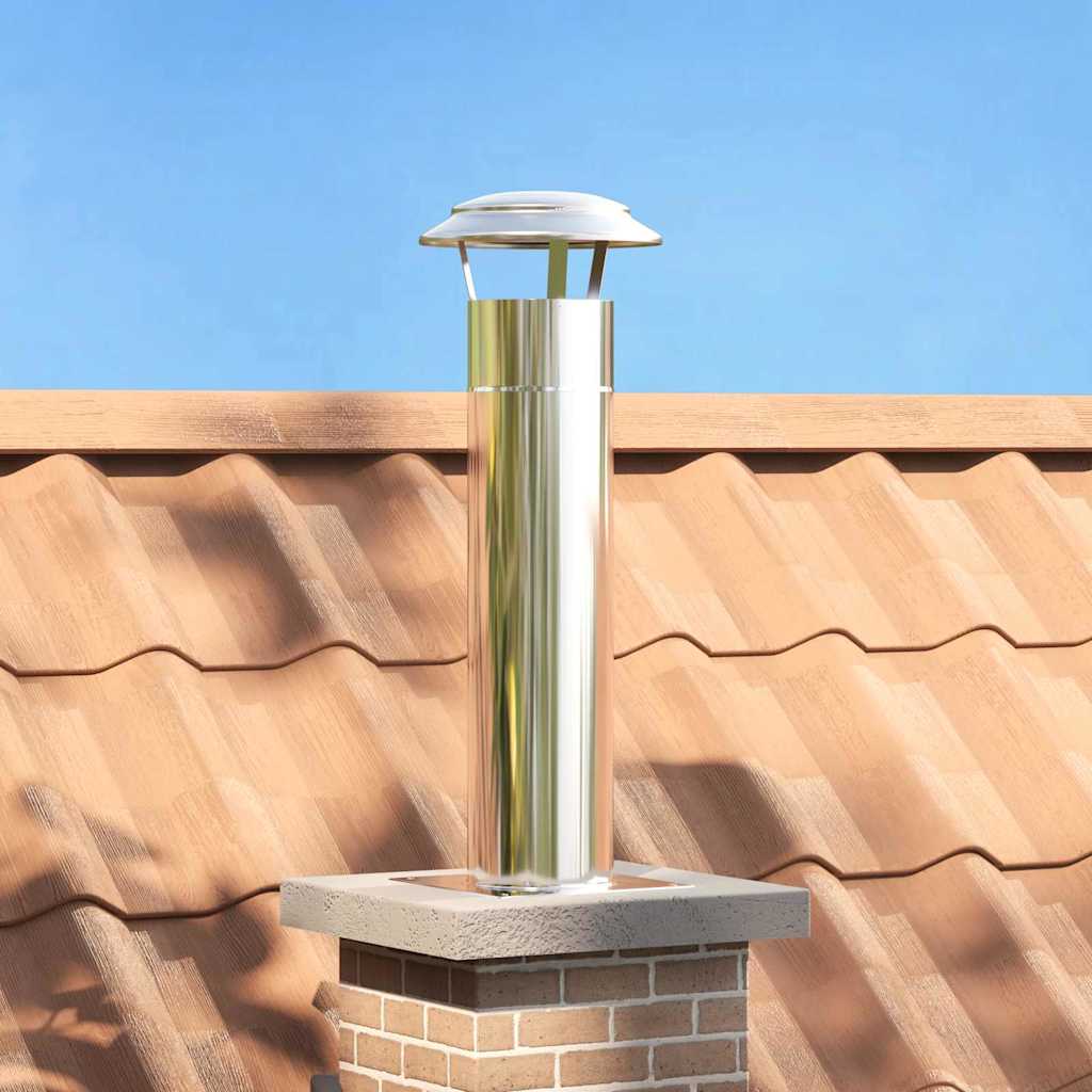 Chimney Head Extension Silver 26 x 26 x 50 cm Stainless Steel