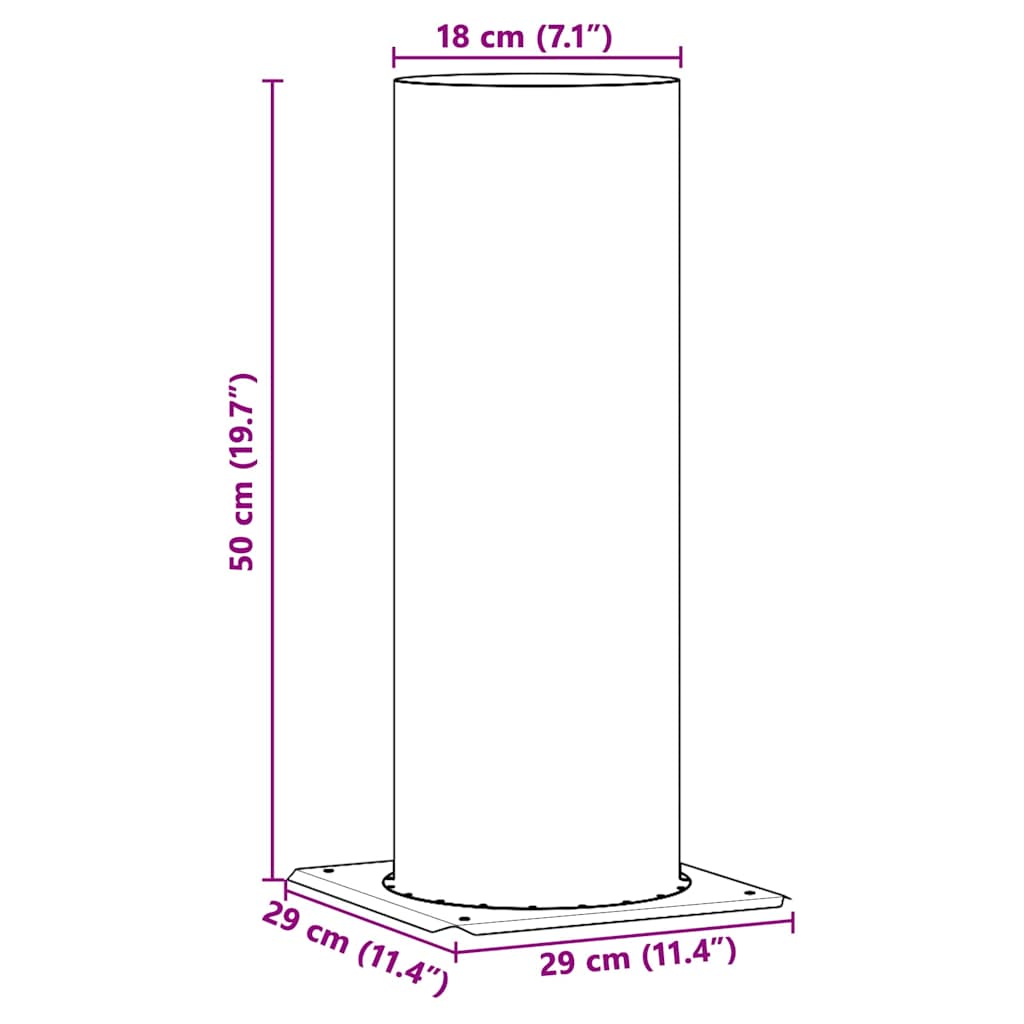 Chimney Head Extension Silver 29 x 29 x 50 cm Stainless Steel