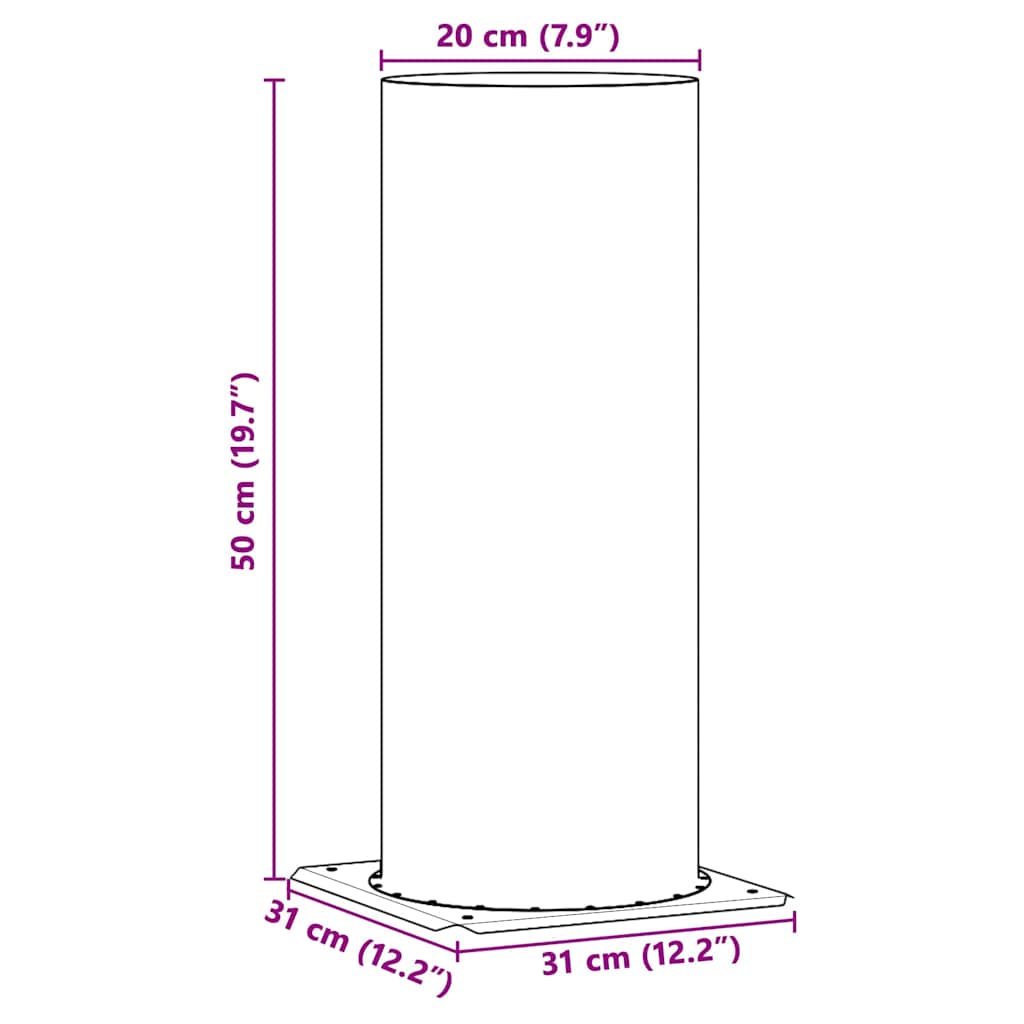 Chimney Head Extension Silver 31 x 31 x 50 cm Stainless Steel