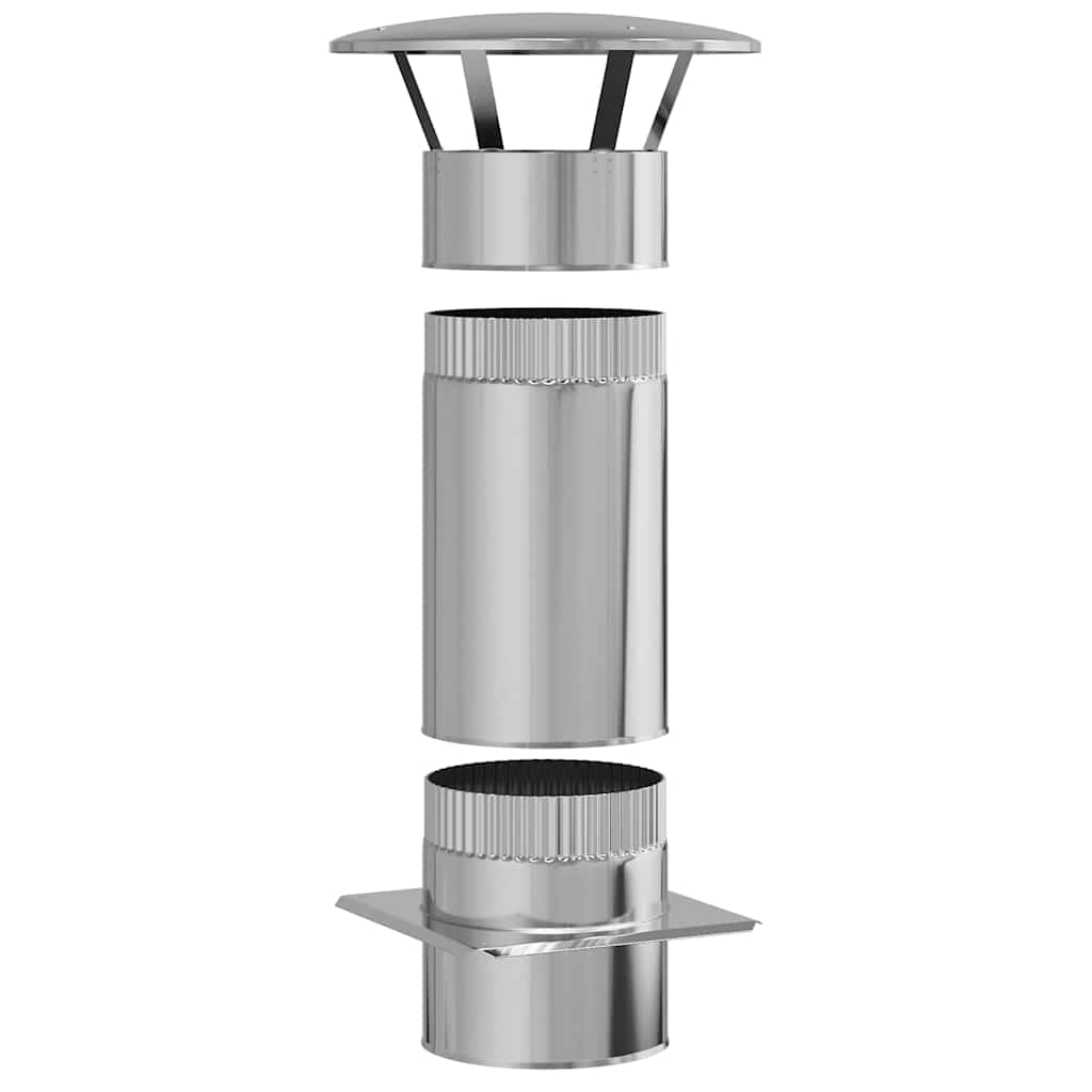 Chimney Extension Silver 35 x 35 x 65 cm Stainless Steel
