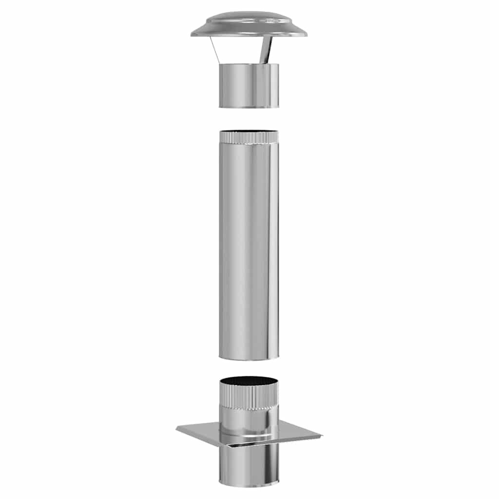 Chimney Extension Silver 25 x 25 x 82 cm Stainless Steel