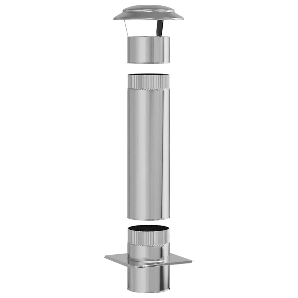 Chimney Extension Silver 25 x 25 x 82 cm Stainless Steel