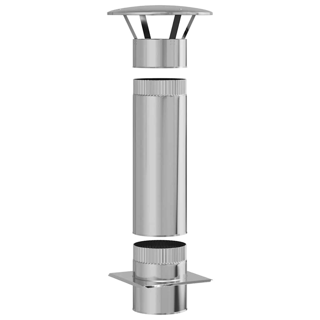 Chimney Extension Silver 35 x 35 x 82 cm Stainless Steel