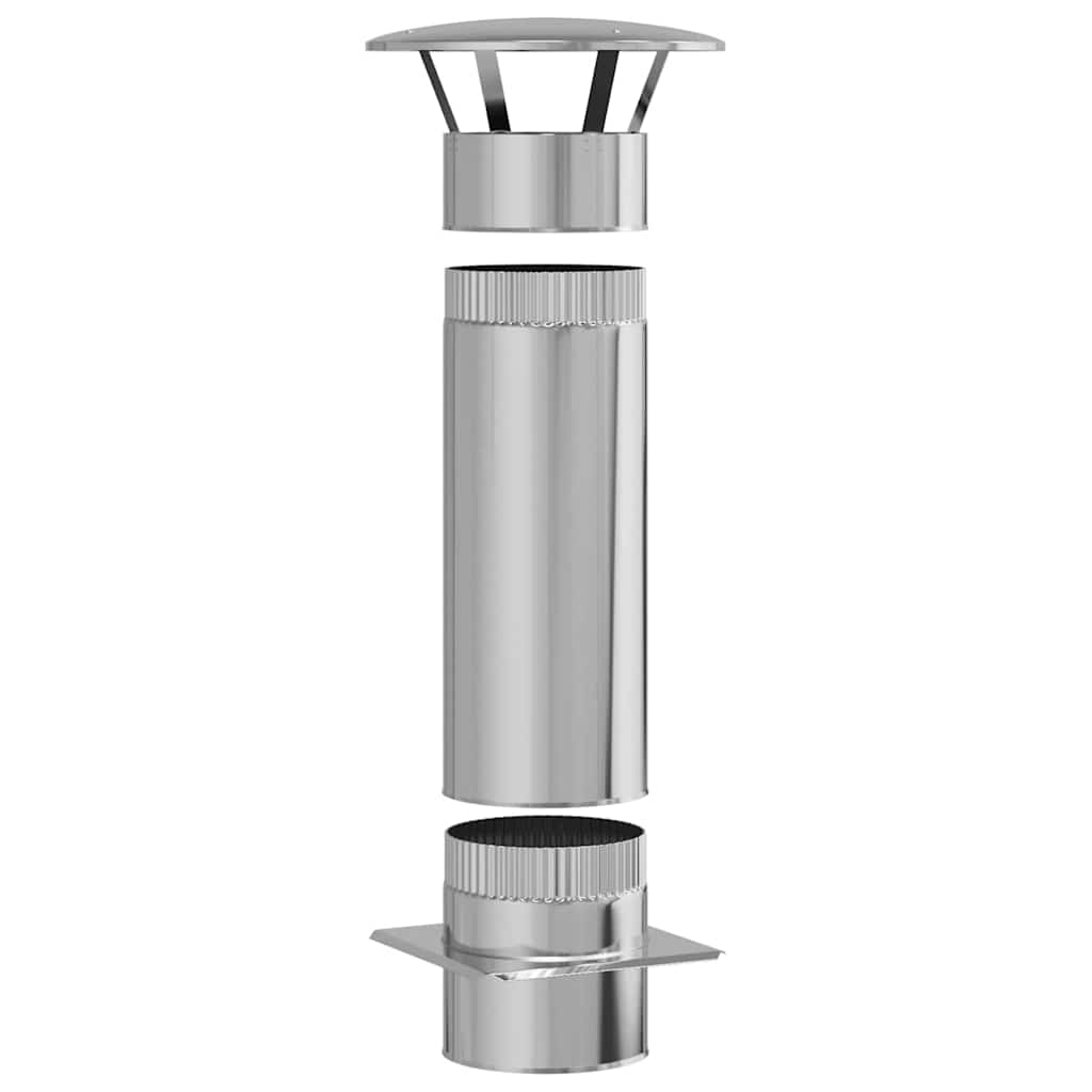 Chimney Extension Silver 35 x 35 x 82 cm Stainless Steel