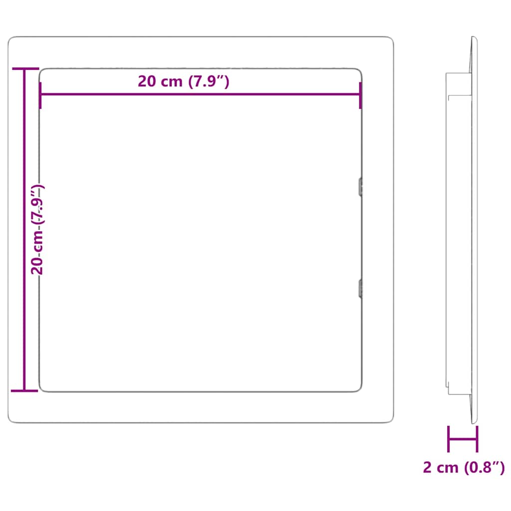 Access Panels 2 pcs White 20 x 20 x 2 cm ABS Plastic