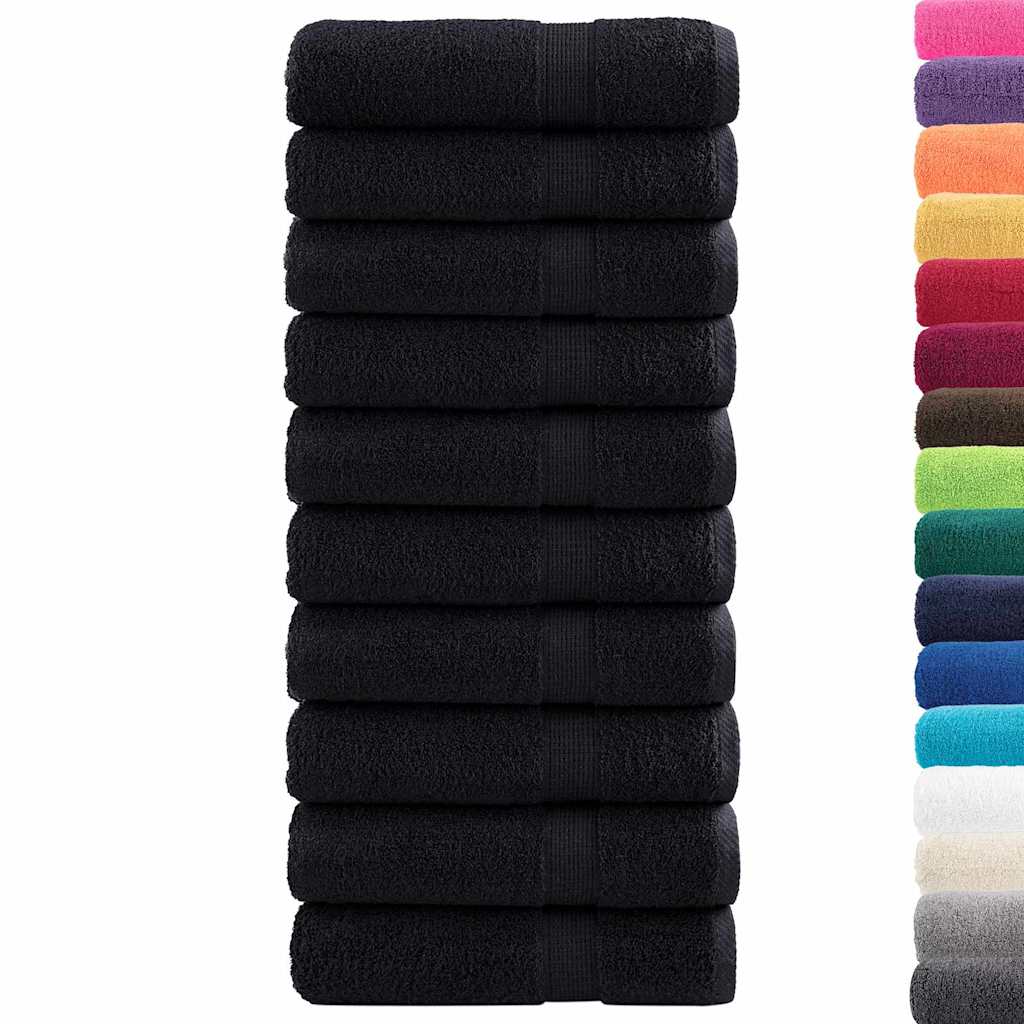 600 gsm Guest Towels SOLUND 50 pcs Black 50 x 100 cm Cotton