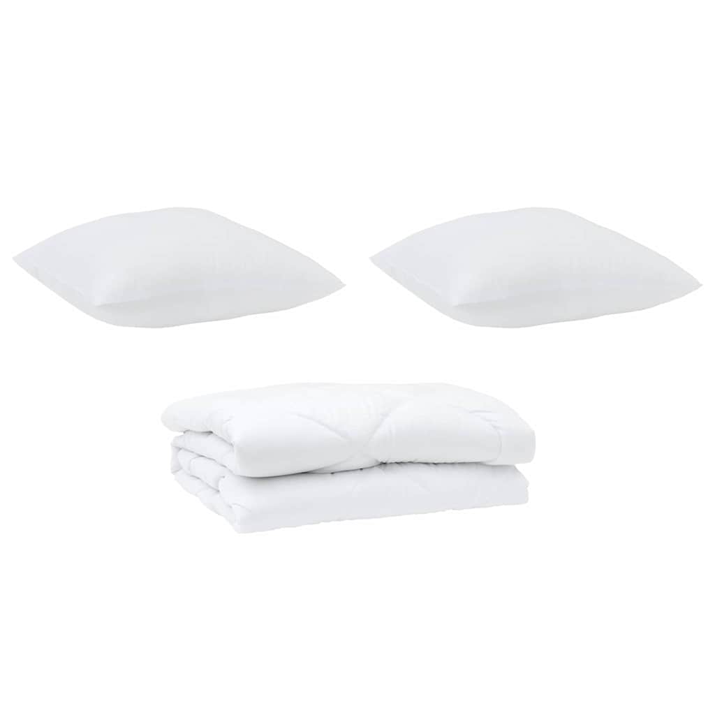 All-season Duvet 2 pcs White 135 x 200 cm Microfibre