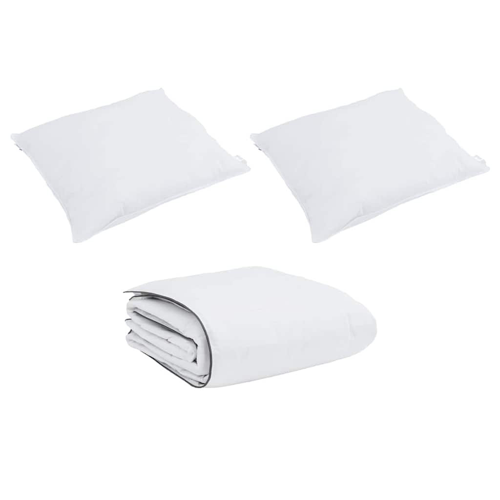 All-season Duvet 2 pcs White 135 x 200 cm Microfibre