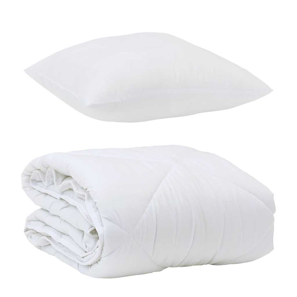 All-season Duvet 2 pcs White 135 x 220 cm Microfibre