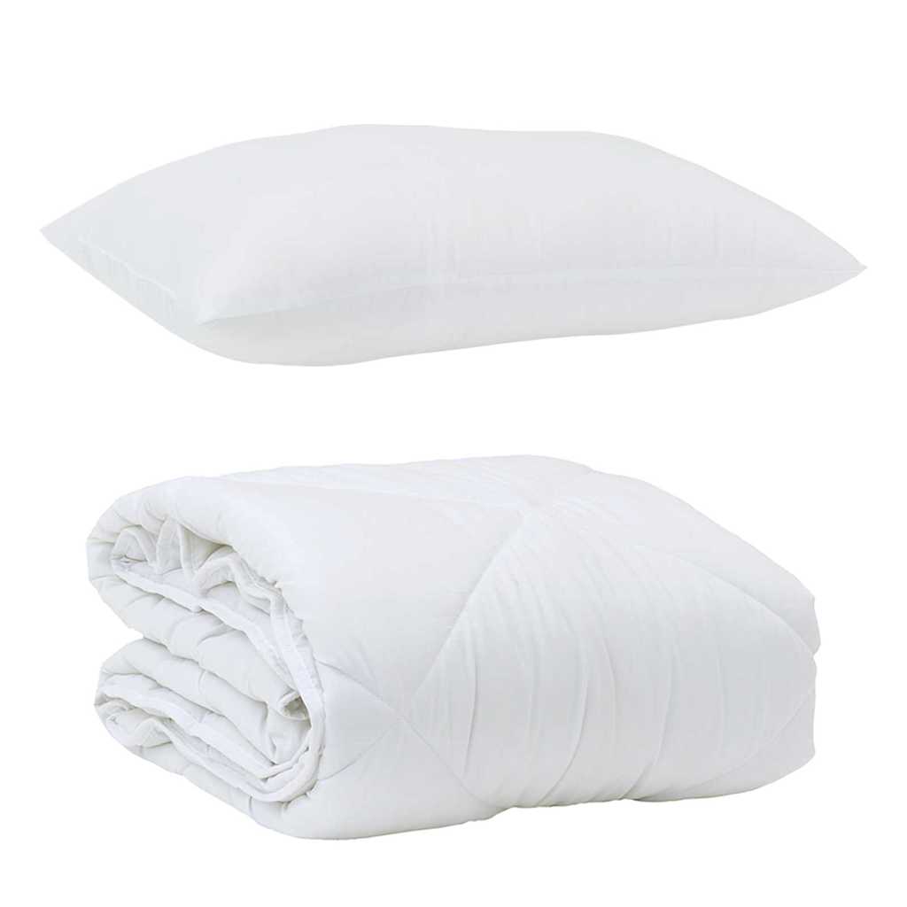 All-season Duvet 2 pcs White 135 x 220 cm Microfibre