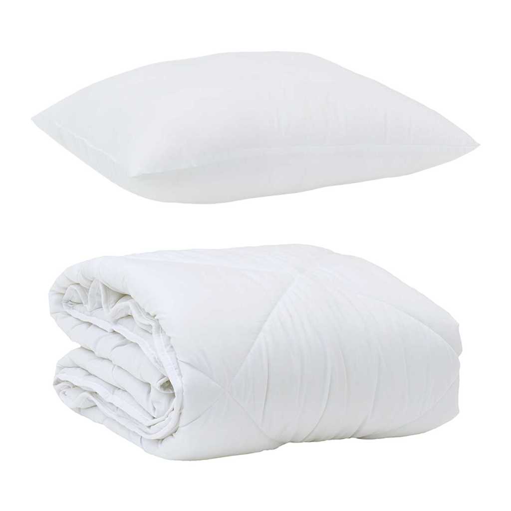 All-season Duvet 2 pcs White 135 x 220 cm Microfibre