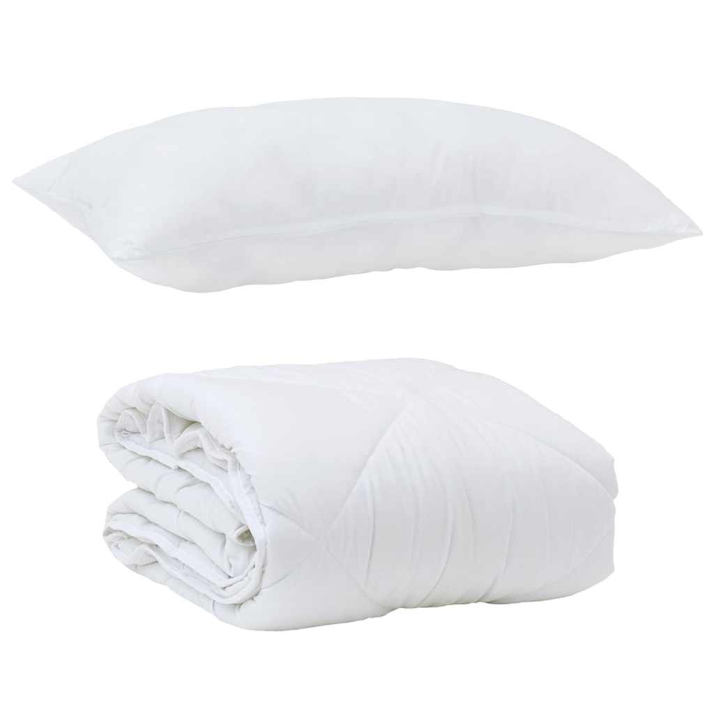 All-season Duvet 2 pcs White 155 x 220 cm Microfibre