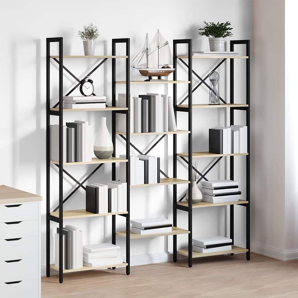 Bookshelf Sonoma oak 156 x 25 x 167.5 cm Engineered wood